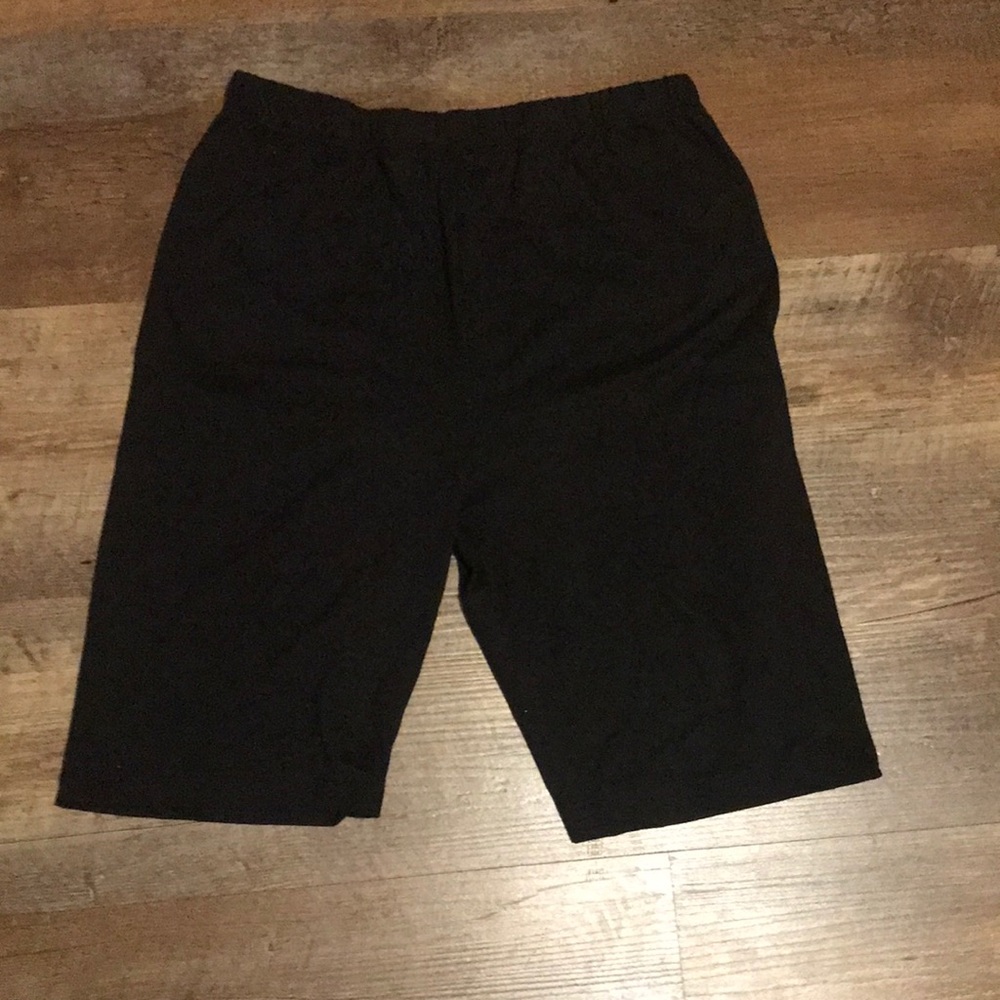 Black tight fitting biking shorts